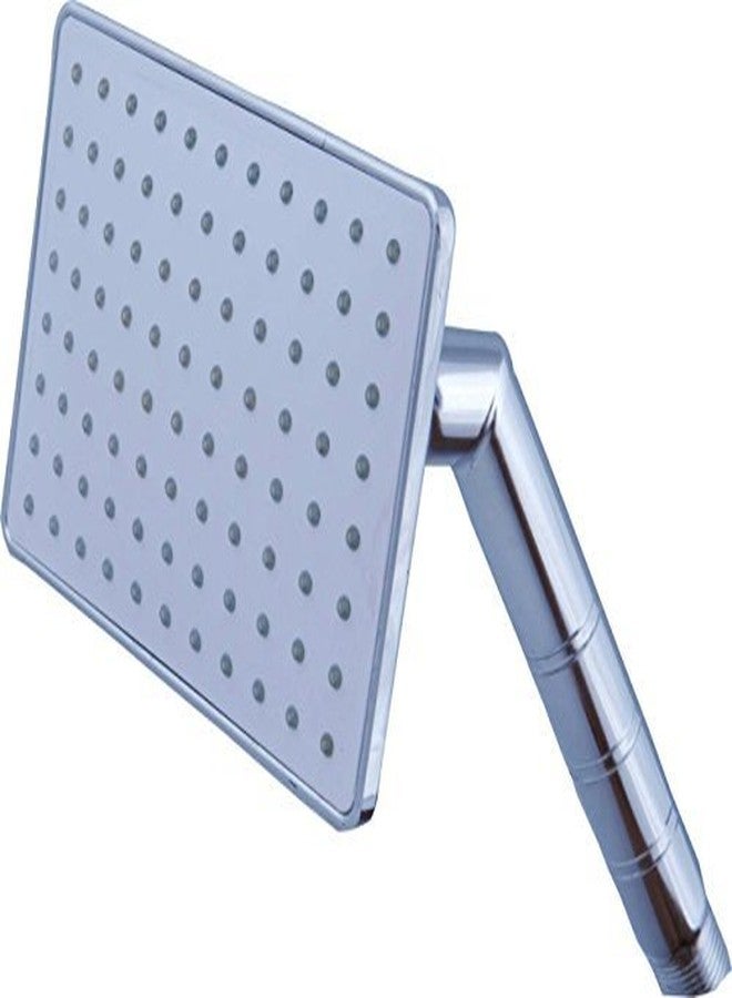 SHRUTI 5 x 3" Square Single Flow ABS Shower Head with Round Shower Head arm Overhead Bathroom Rain Shower with Rubbit Cleaning System (Chrome) with Free Wall Flange and Teflon tap - (6007, 1774,1375) - Image 2